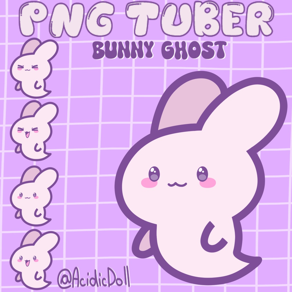FREE - Ghost Bunny PNG Tuber