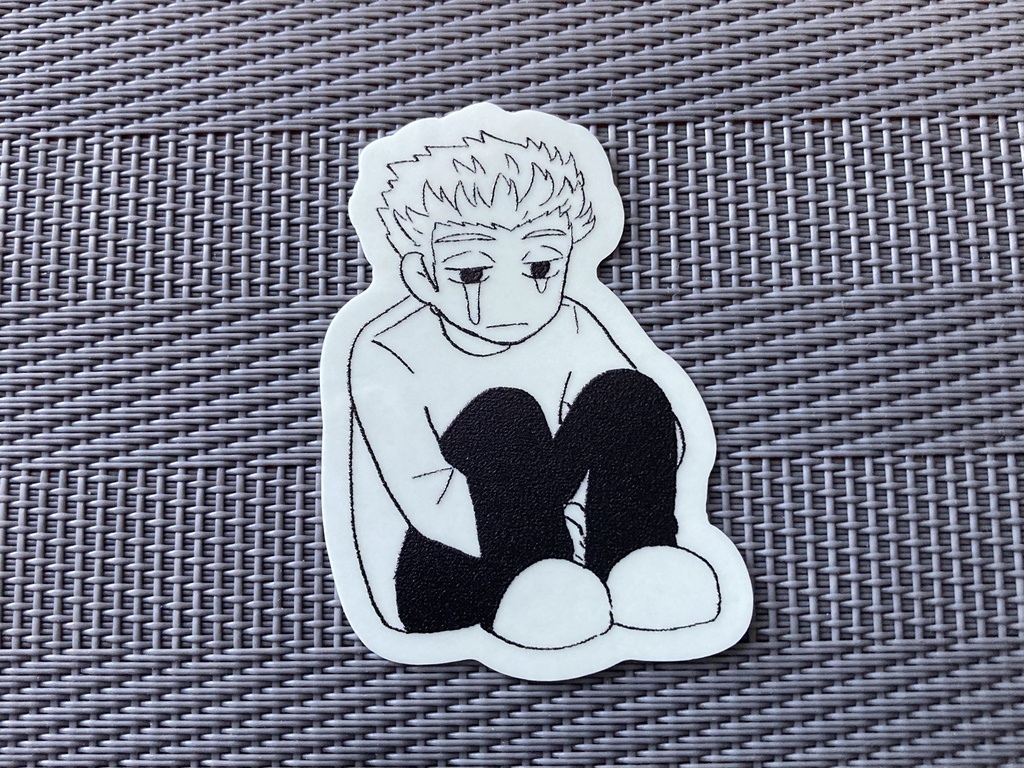 ネガ鋼くん　蓄光ステッカー