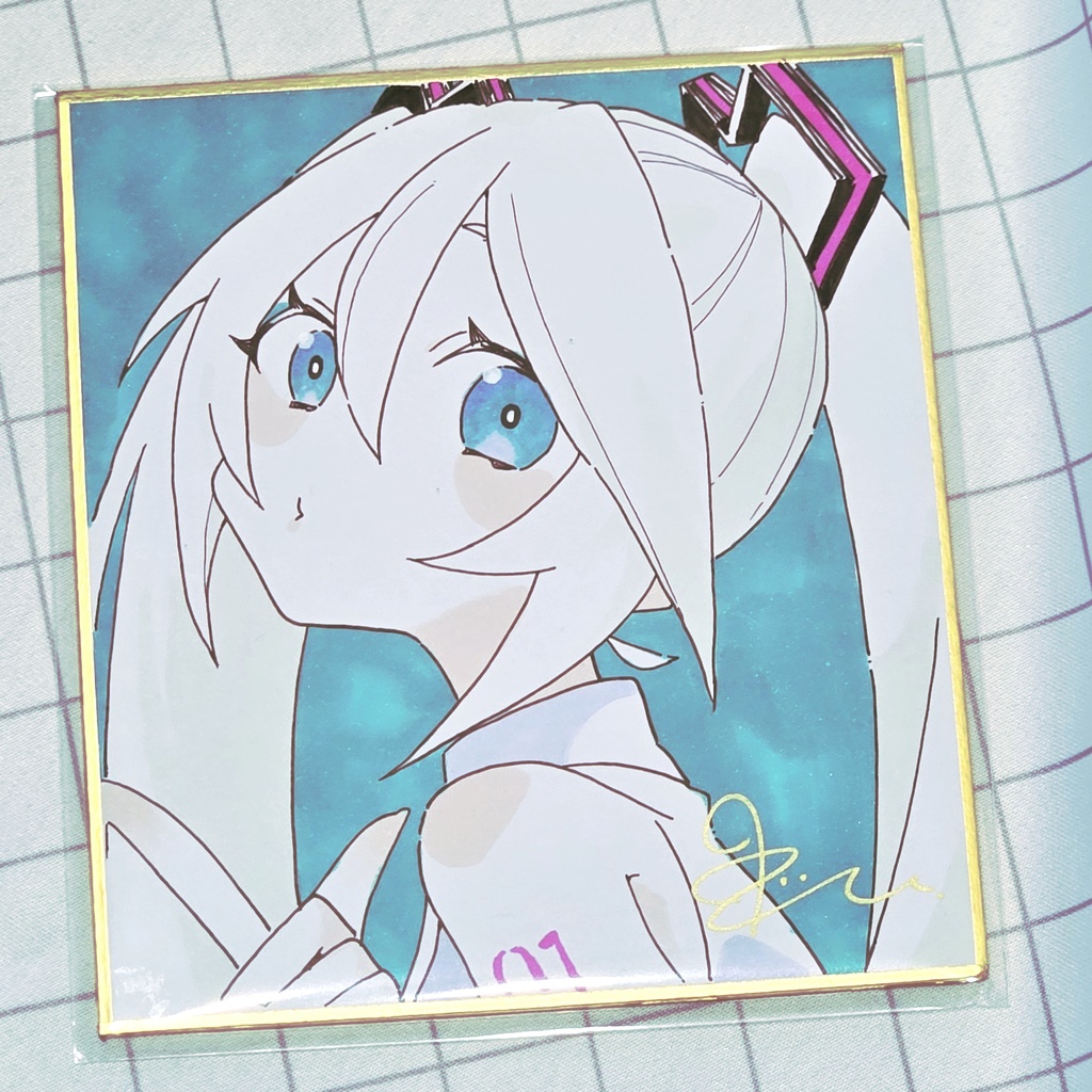 【超ボーマス62】初音ミク 直筆ミニ色紙