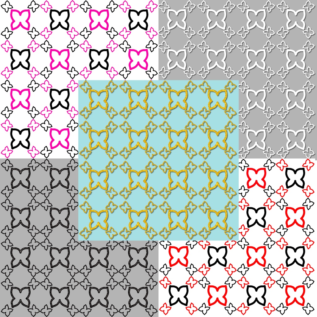 Hand-Drawn Butterfly Seamless Design Paper 40 Sheets (Digital Paper / PNG)