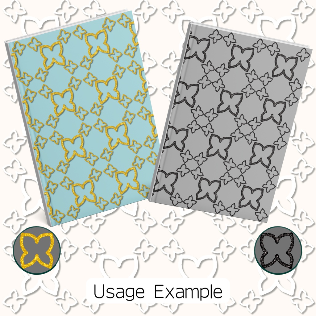 Hand-Drawn Butterfly Seamless Design Paper 40 Sheets (Digital Paper / PNG)