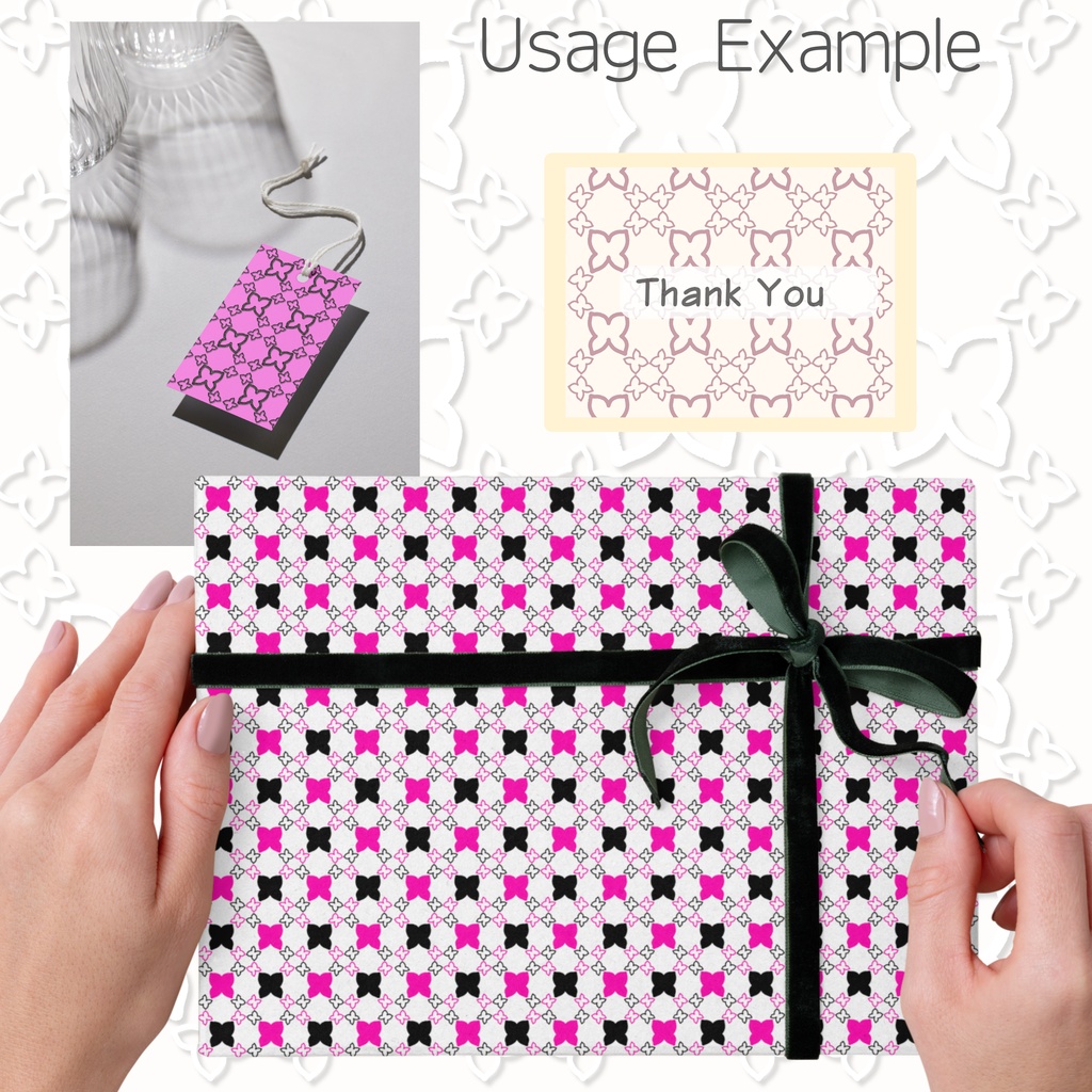 Hand-Drawn Butterfly Seamless Design Paper 40 Sheets (Digital Paper / PNG)