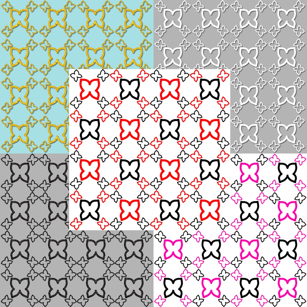 Hand-Drawn Butterfly Seamless Design Paper 40 Sheets (Digital Paper / PNG)