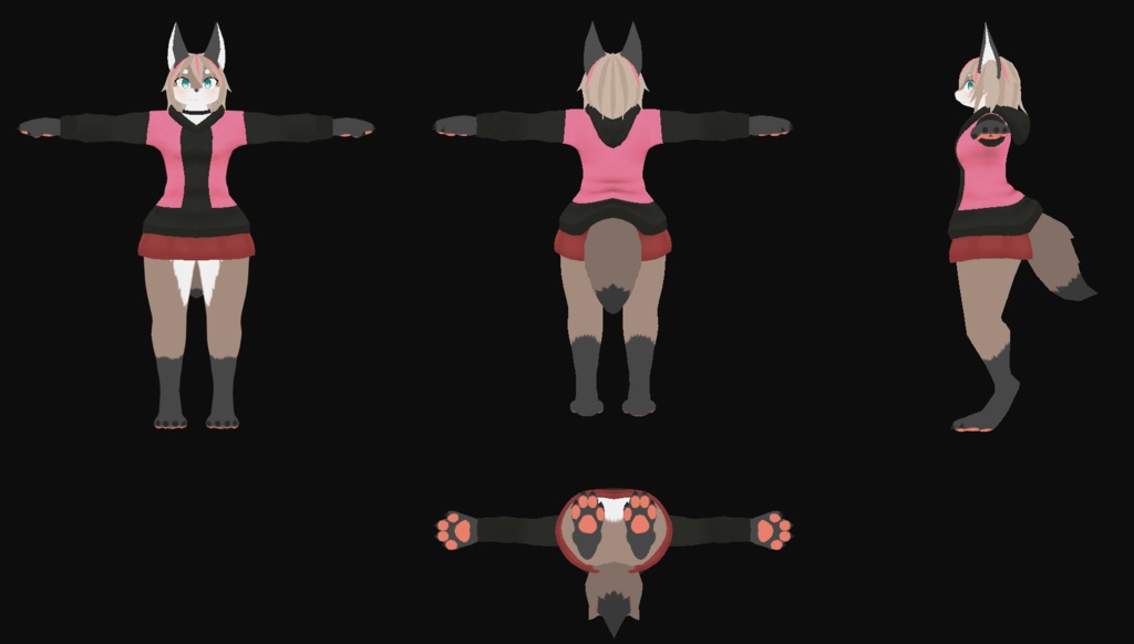 VRchat向けオリジナル3Dモデル「モカ」