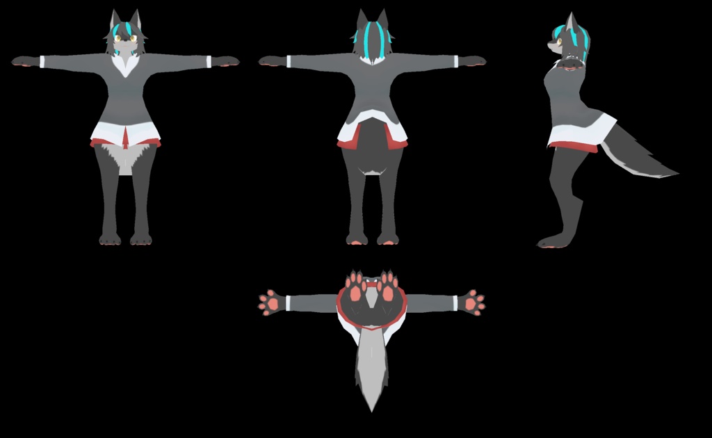 VRchat向けオリジナル3Dモデル「ルパ」