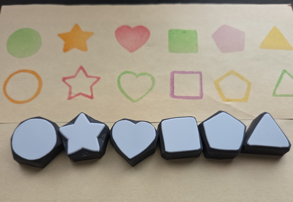 図形スタンプ 6種セット 形遊び　ハンドメイド