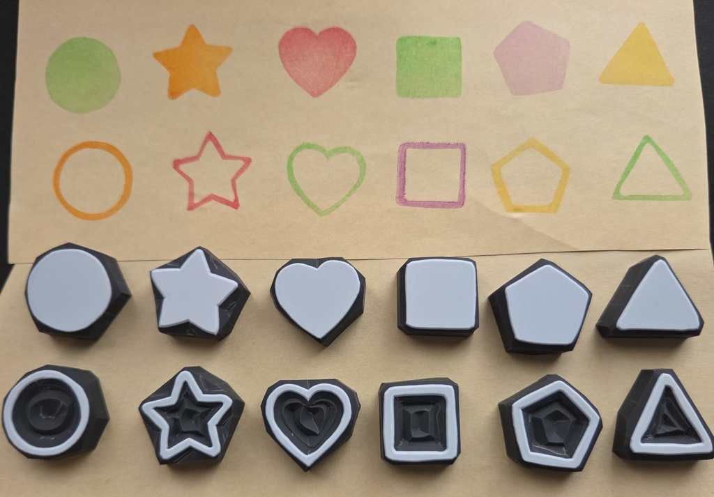 図形スタンプ 12種セット 形遊び　ハンドメイド