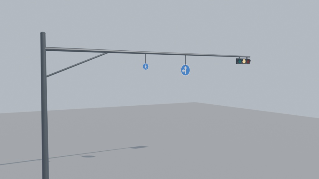 【3Dモデル】日本の信号機・道路標識セット 6種|Blender・FBX・GLB