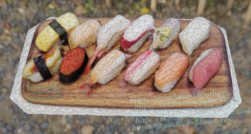 3DCGモデル お寿司12個 japan3dfood yorokondolls