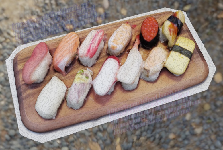 3DCGモデル お寿司12個 japan3dfood yorokondolls