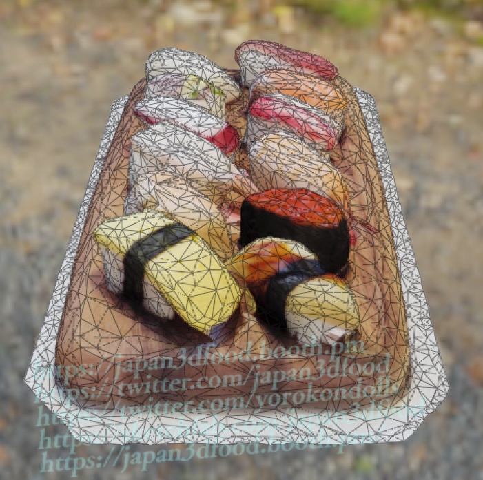 3DCGモデル お寿司12個 japan3dfood yorokondolls