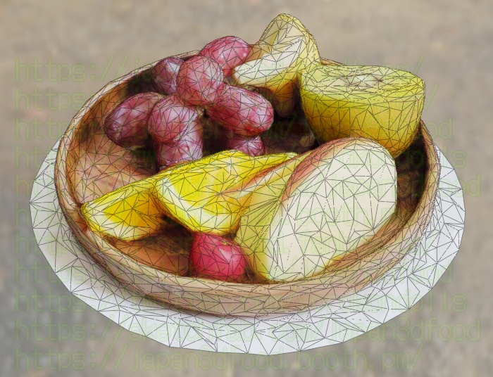 3DCGモデル フルーツ盛り合わせ japan3dfood yorokondolls