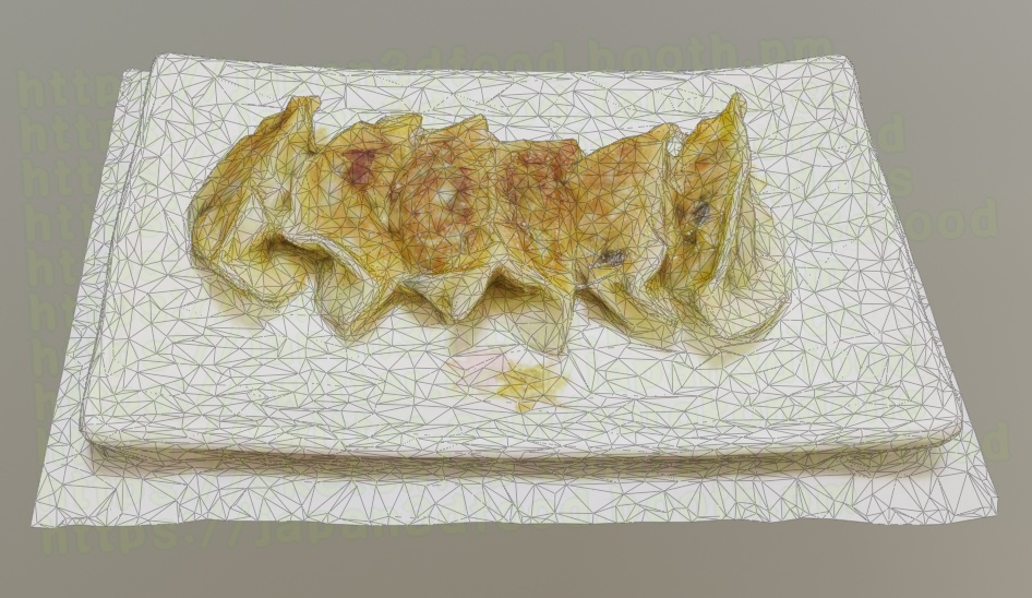 3DCGモデル 焼き餃子(ぎょうざ)6個 dumplings japan3dfood yorokondolls