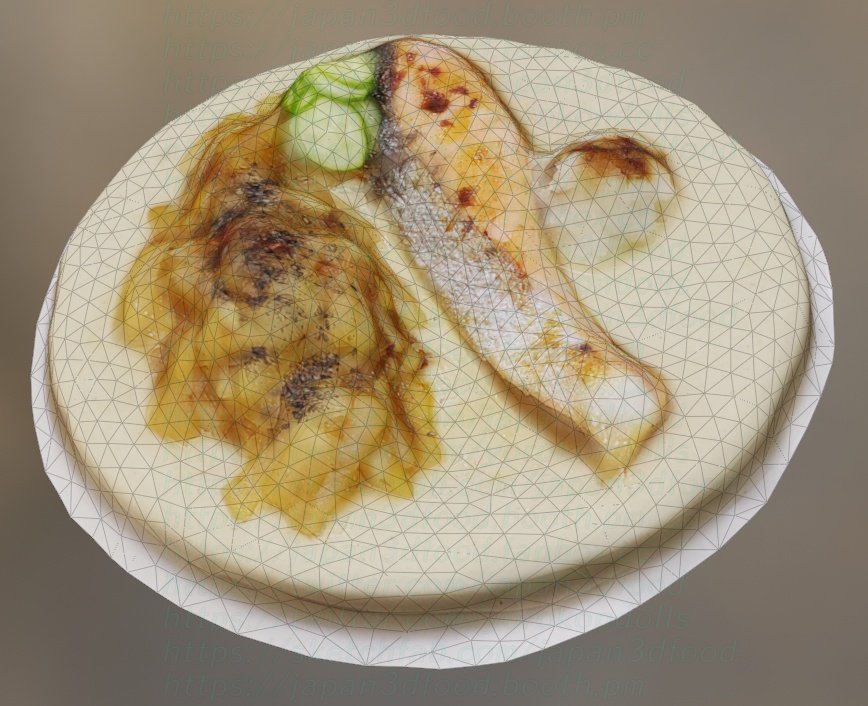 3Dモデル 魚料理 銀鮭シルバーサーモン japan3dfood yorokondolls