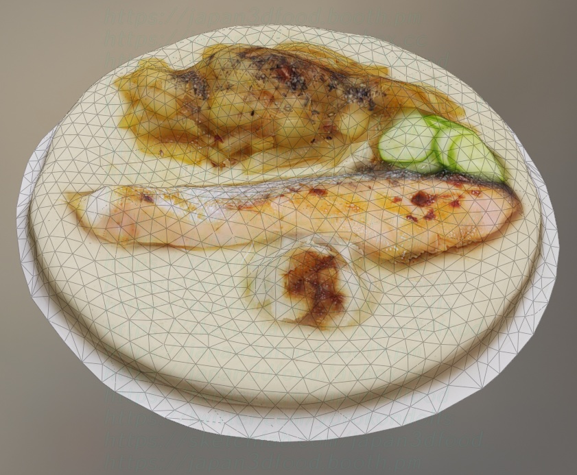 3Dモデル 魚料理 銀鮭シルバーサーモン japan3dfood yorokondolls