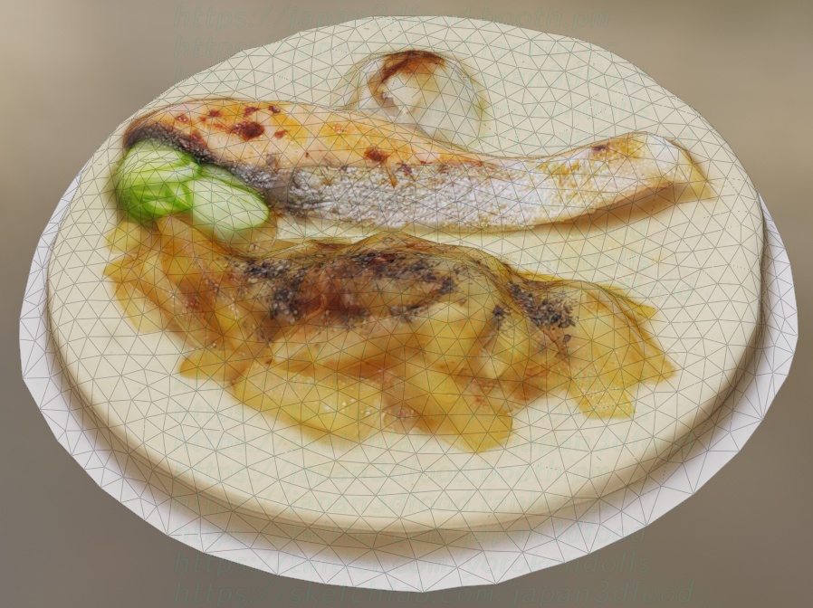 3Dモデル 魚料理 銀鮭シルバーサーモン japan3dfood yorokondolls