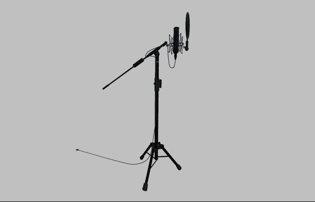 【3Dモデル】コンデンサーマイクとスタンド
