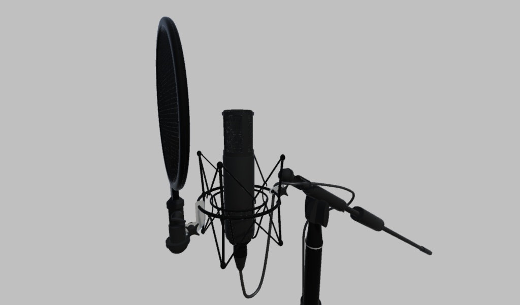 【3Dモデル】コンデンサーマイクとスタンド