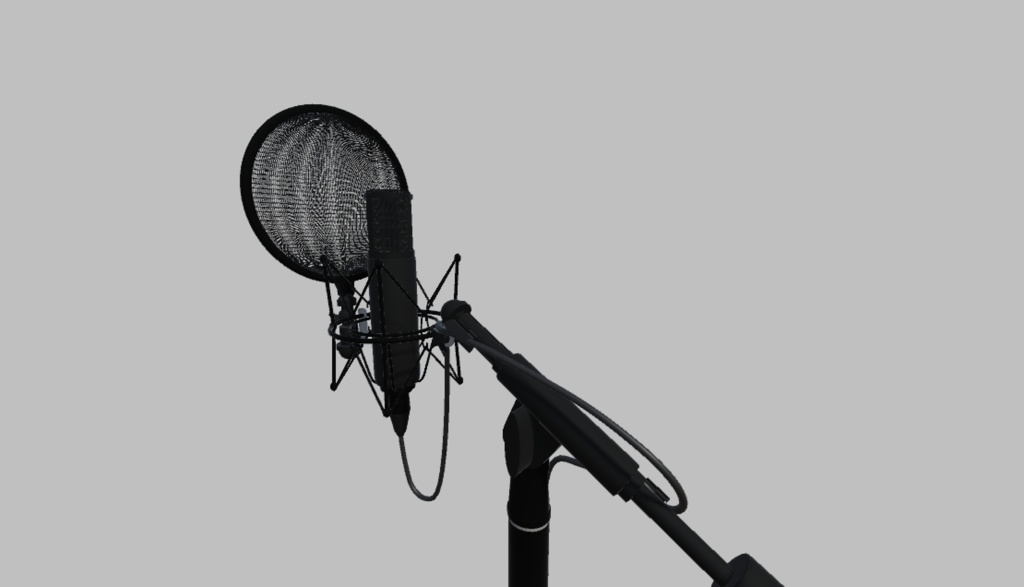 【3Dモデル】コンデンサーマイクとスタンド