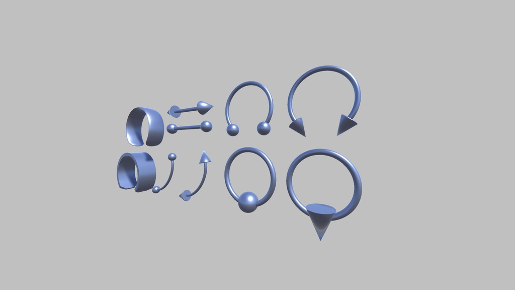 【3Dモデル】メタリックなピアス(10点)