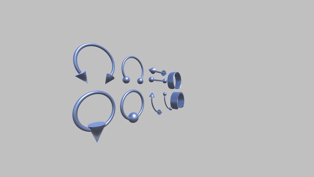 【3Dモデル】メタリックなピアス(10点)
