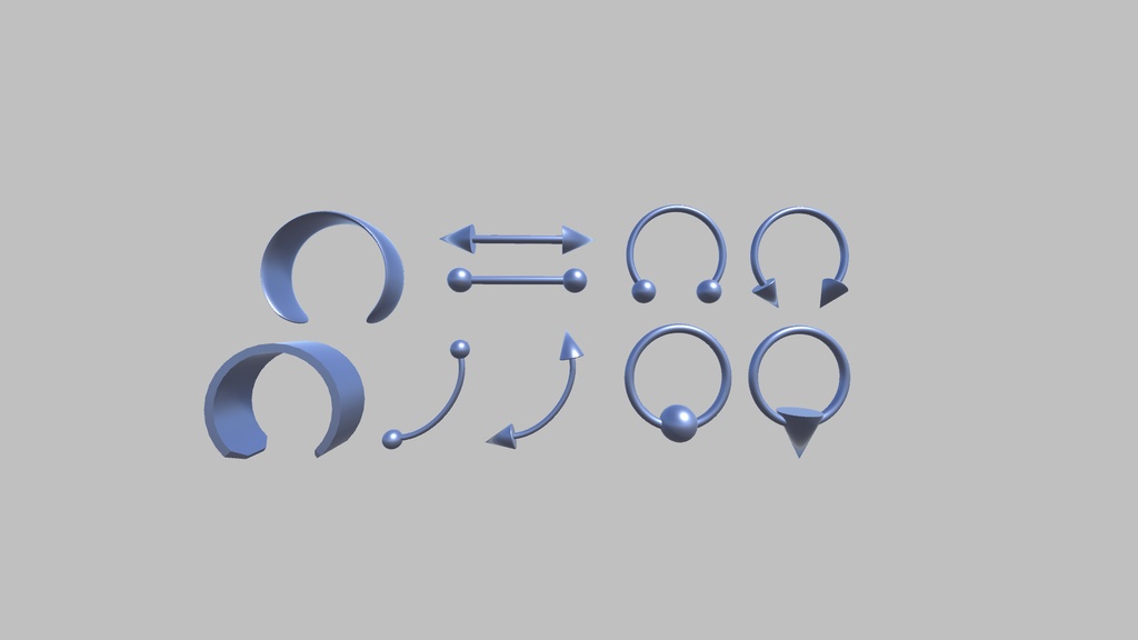 【3Dモデル】メタリックなピアス(10点)
