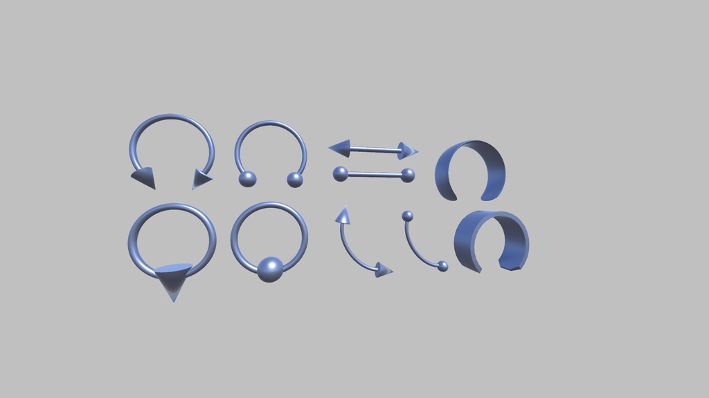 【3Dモデル】メタリックなピアス(10点)