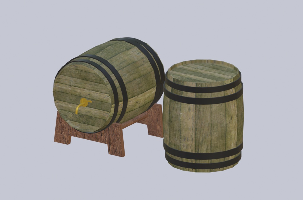【無料3Dモデル】樽セット
