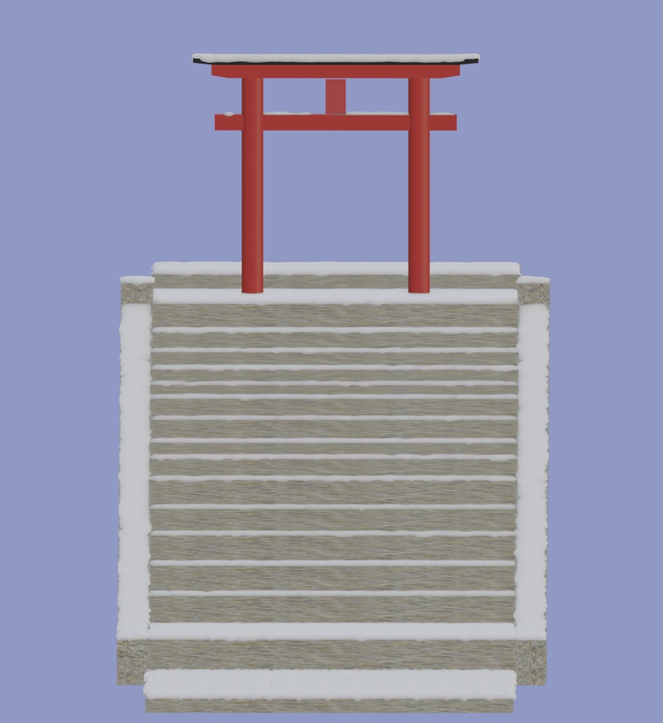 【無料3Dモデル】雪積もる神社