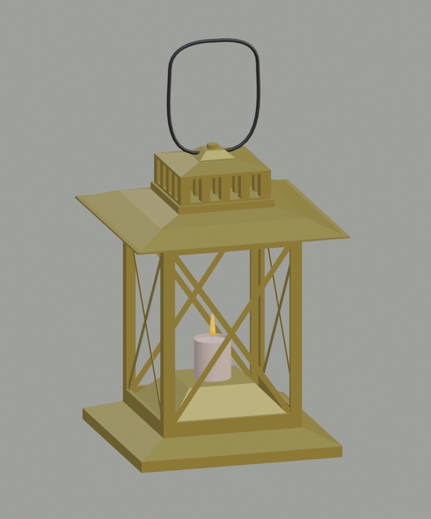 【3Dモデル】ランタンセット+キャンドルスタンド(4点)