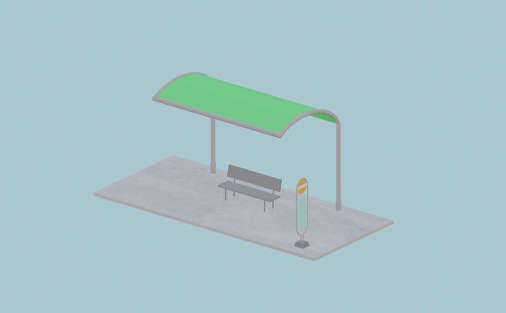 【無料3Dモデル】バス停