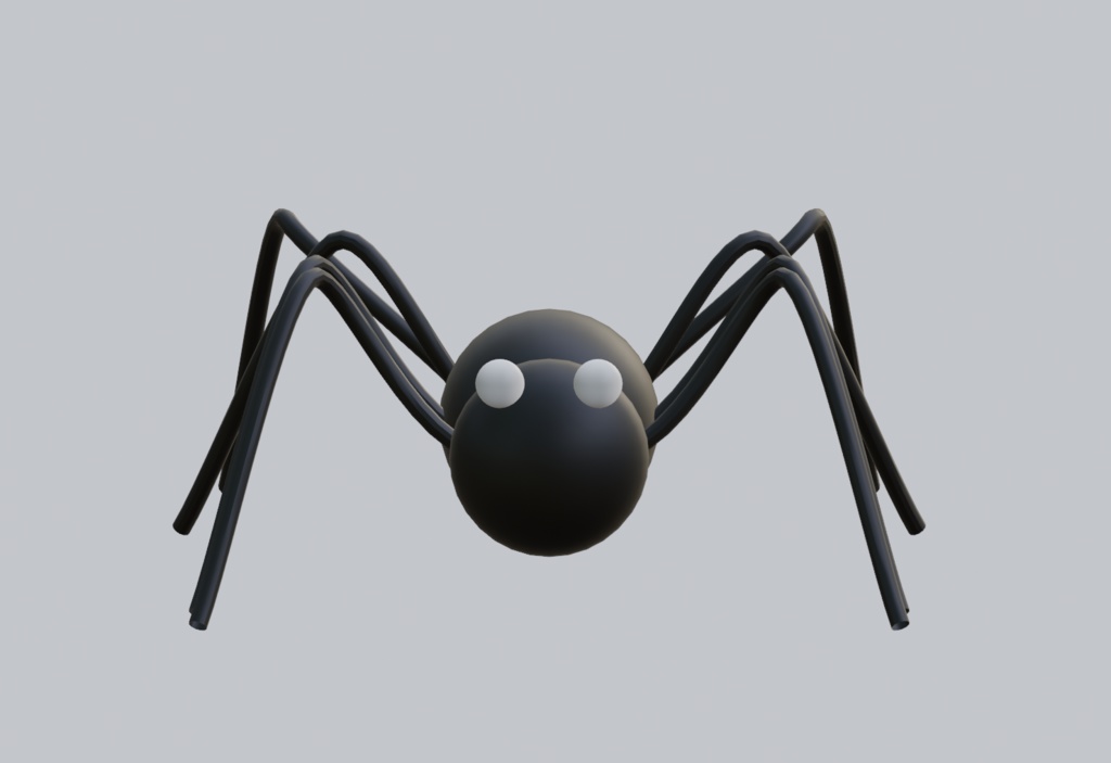 【無料3Dモデル】蜘蛛と蜘蛛の巣オブジェ