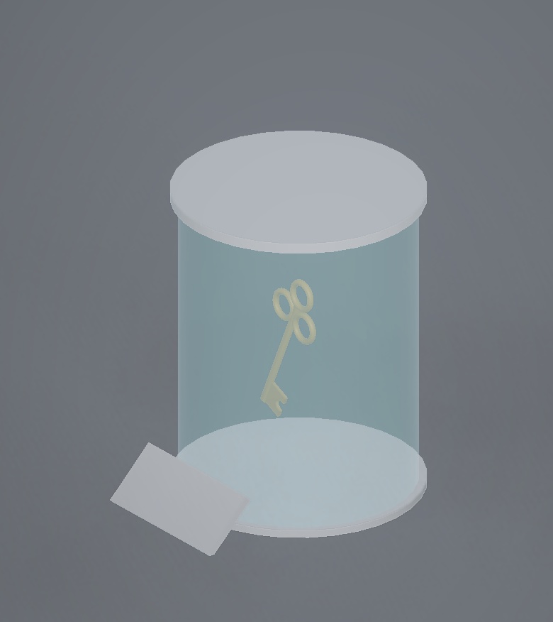 【無料3Dモデル】透明な箱に入った鍵