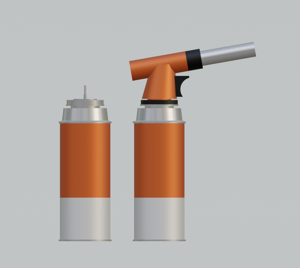 【無料3Dモデル】カセットガスとガスバーナー