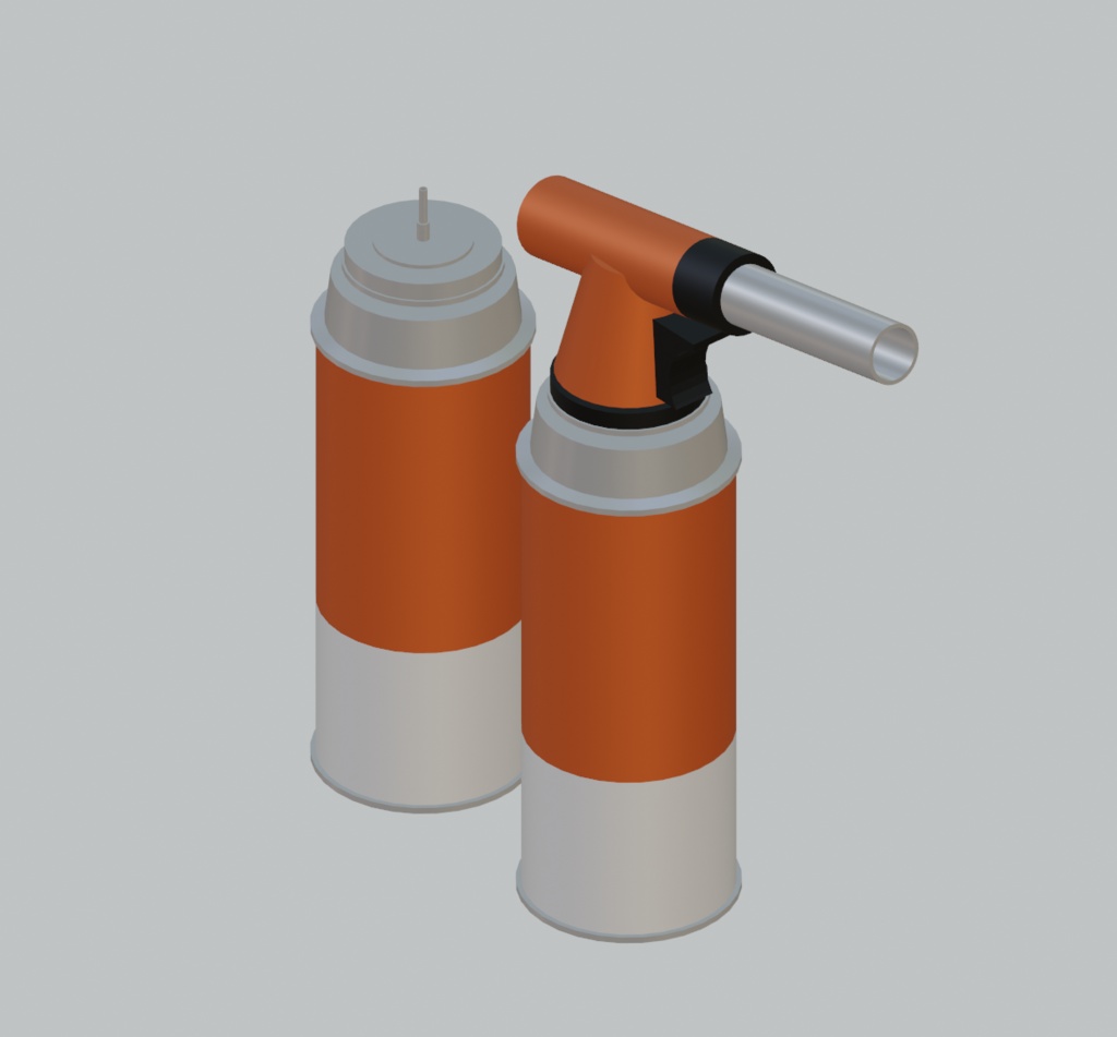 【無料3Dモデル】カセットガスとガスバーナー