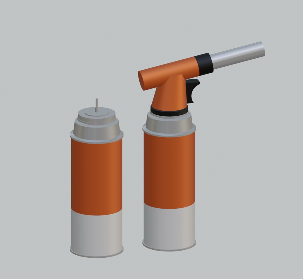 【無料3Dモデル】カセットガスとガスバーナー