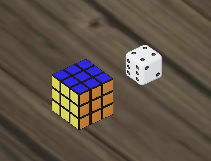 【無料3Dモデル】ルービックキューブとダイス