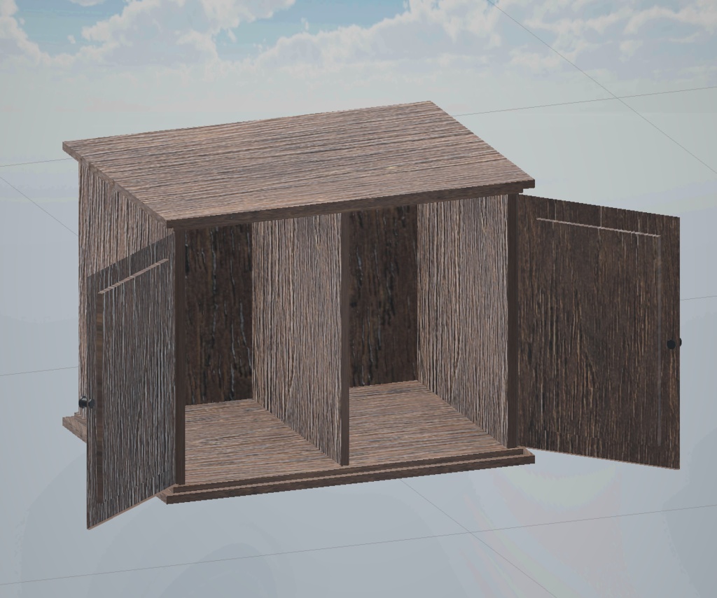 【無料3Dモデル】木の収納箱