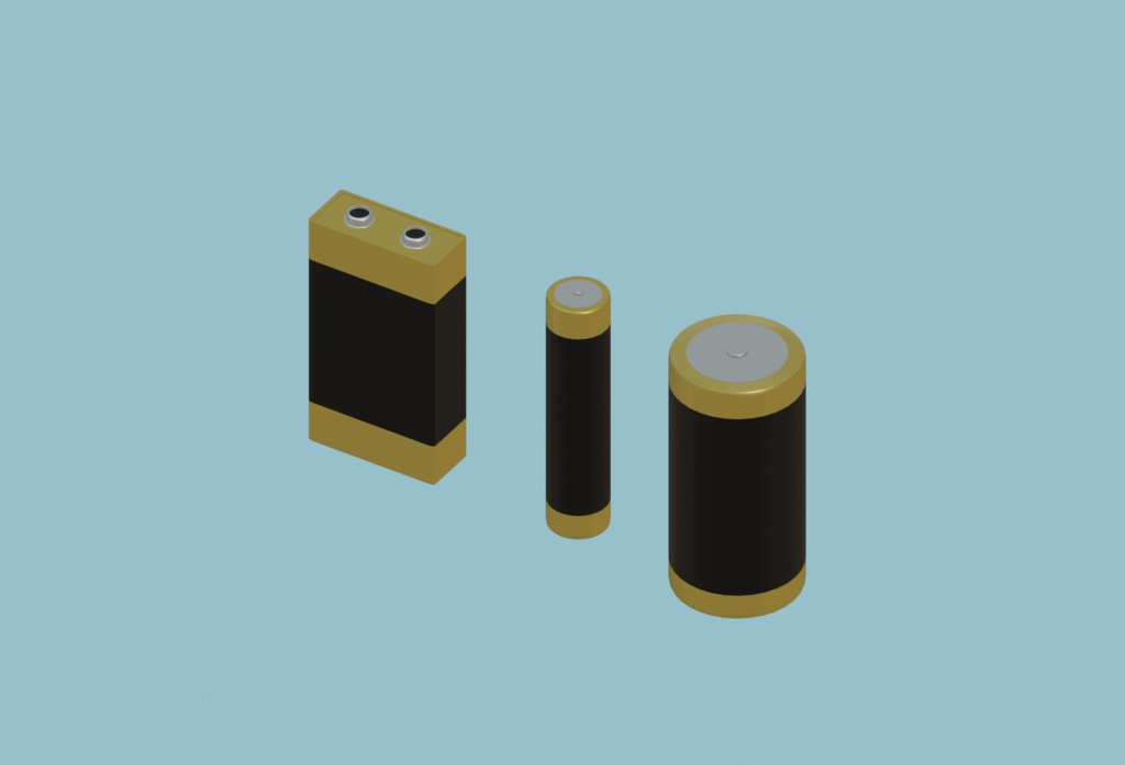 【無料3Dモデル】電池(3点)