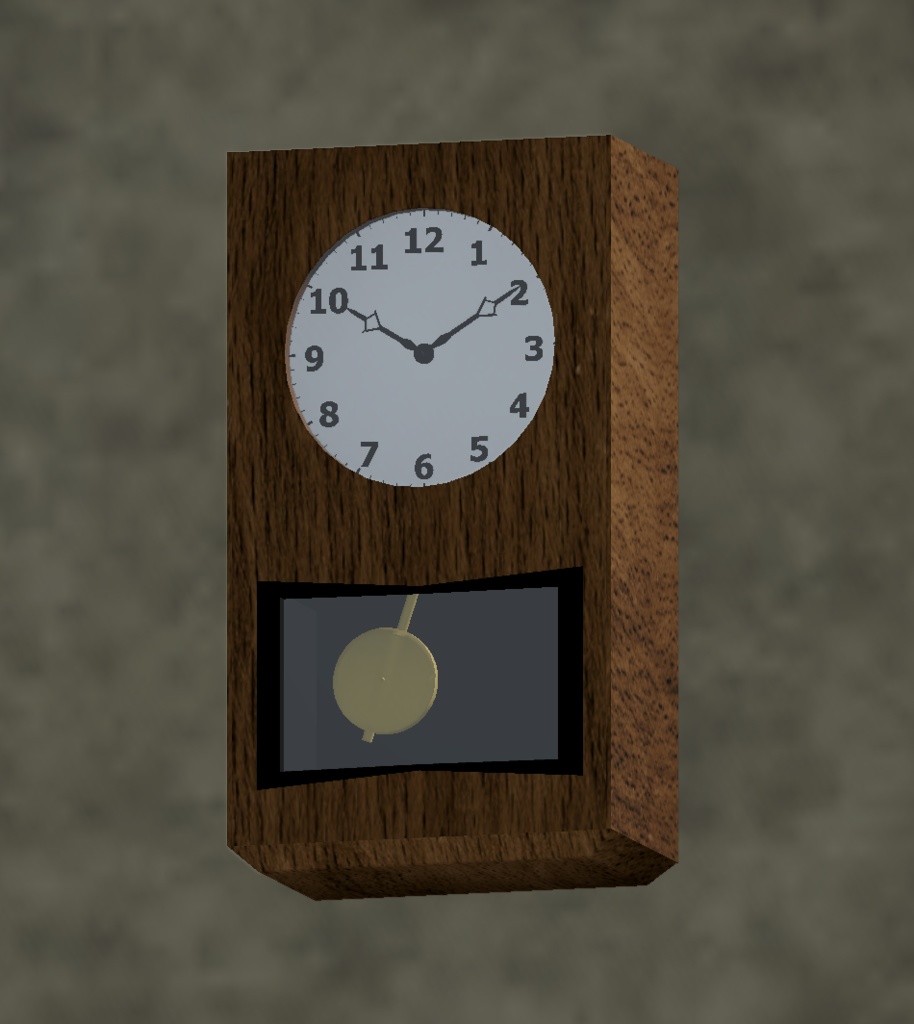 【3Dモデル】昭和レトロな壁掛け振り子時計