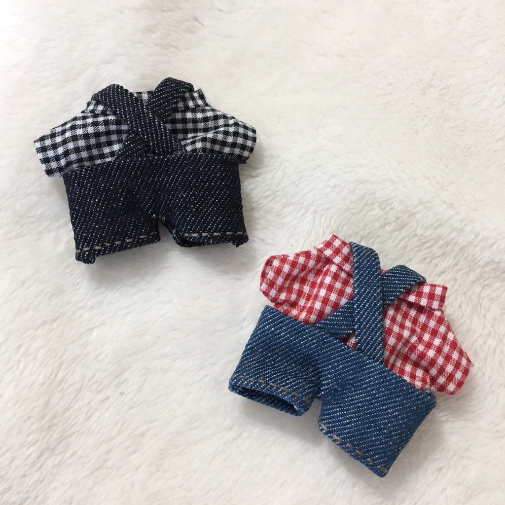 ギンガムチェックシャツ&サロペットセット