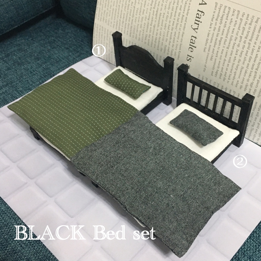 ぬい用ブラックベッドセット