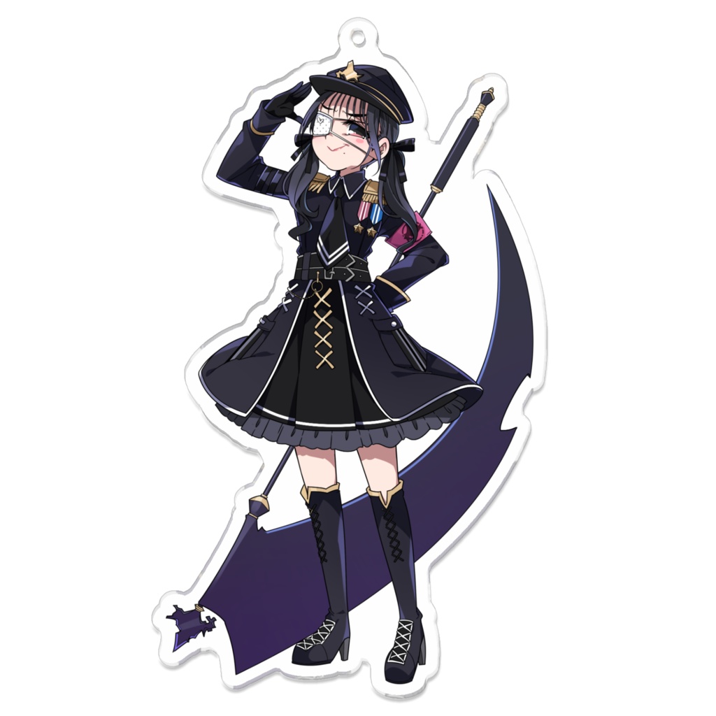 ツインテ眼帯軍服鎌少女♥
