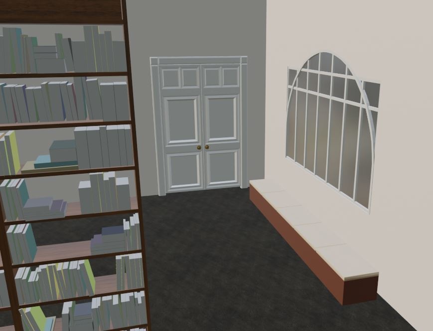 study/ office/ library filled with bookshelves
