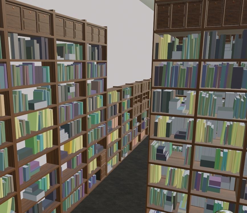 study/ office/ library filled with bookshelves