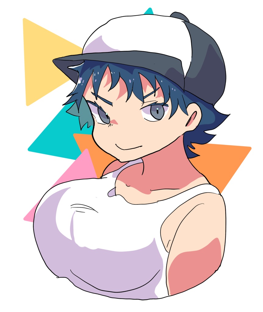 真人ちゃん(ボーイッシュデカパイ)ラグTシャツ