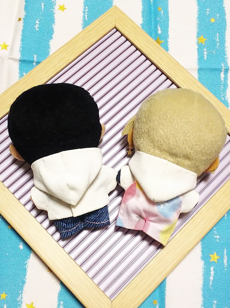 ぬい服【恐竜パーカー&チェックスボン】