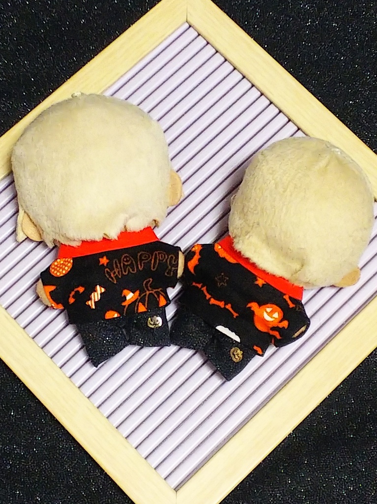 ぬい服【ハロウィンシャツセット+キャンディヘアピン】