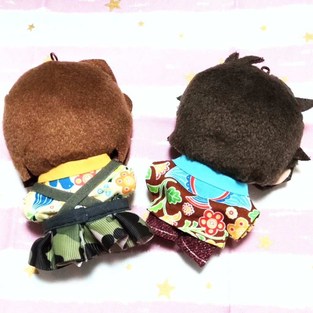 ぬい服【からふるとりさんシャツ+迷彩柄スカート】