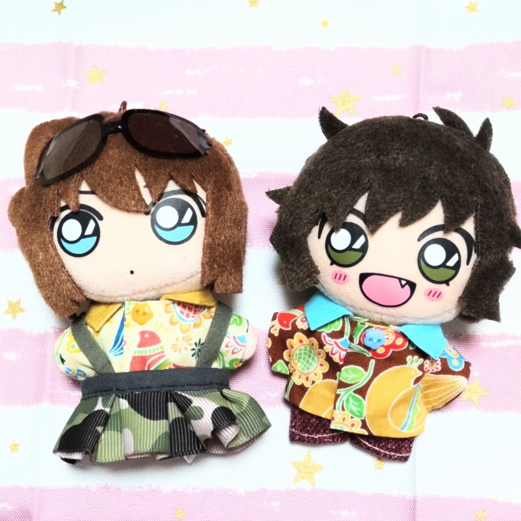 ぬい服【からふるとりさんシャツ+迷彩柄スカート】